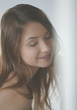 Teen turns on small vibrator and touches the most sensitive part of her pussy