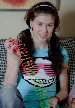 Horny Russian teen sucks cock and gets fucked in the living room