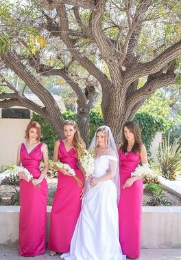 Girl in wedding dress and maids of honor adore having hot lesbian entertainment