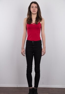 Girl with happy smile can't hide emotions at her very first XXX photosession