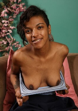 Black sweetie dreams of girls with hairy pussies to conquer the world