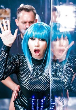 Blue-haired Aria Alexander sucks dick and gets fucked in nice XXX parody
