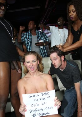 Insatiable white wife can't get enough of several black dicks in the club