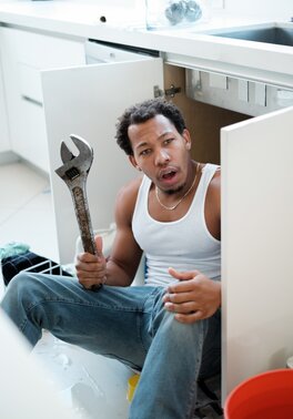 Black plumber seduced by petite brunette who just needed his massive weenie