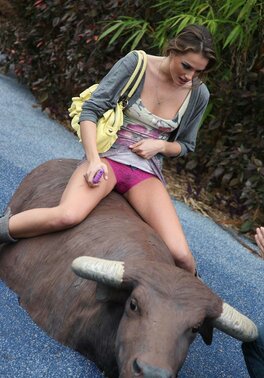 After boring tour the charming babe with tiny tits is drilled by her lover