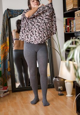 A magical brunette hottie models her set perfectly today