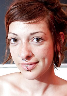 Hairy and confident girl showing her small boobies and teasing