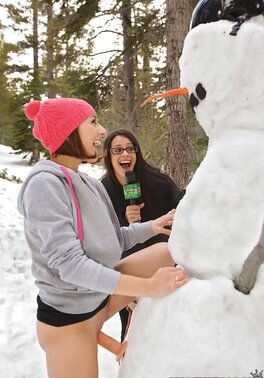 Perverse women enjoy hardcore banging with a sexy snowman