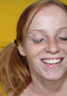 Redheaded chick is going to kiss that cock and be a tramp