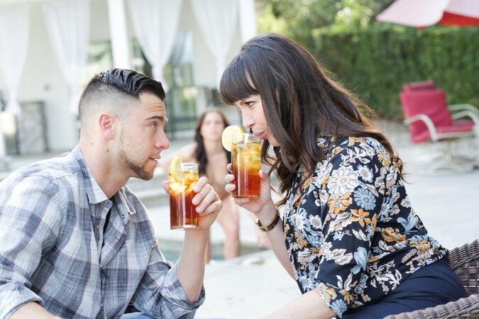 Lecherous woman flirts with stepdaughter's boyfriend right in front of girl