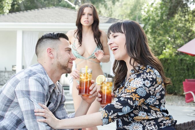 Lecherous woman flirts with stepdaughter's boyfriend right in front of girl