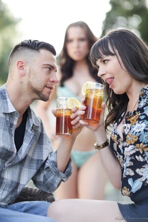 Lecherous woman flirts with stepdaughter's boyfriend right in front of girl