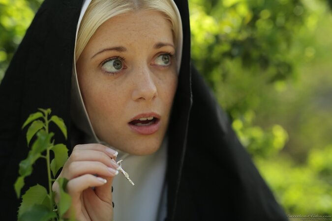 Lesbian nuns come to a secluded place and treat pussies with tongues