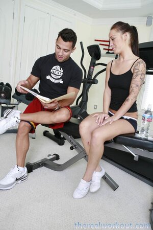 Hot MILF is horny and wants to be fucked by young coach right in the gym