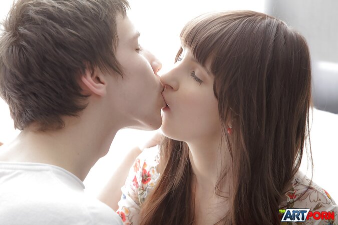 Teen Russian cutie with slender body practices sex with handsome boyfriend