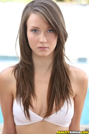 Enchanting model Malena Morgan gives a show of her slender body on the yoga mat