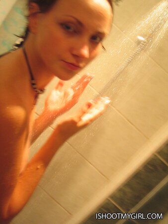 Skinny girl Tanya picked on phone camera showing how she loves sex in shower