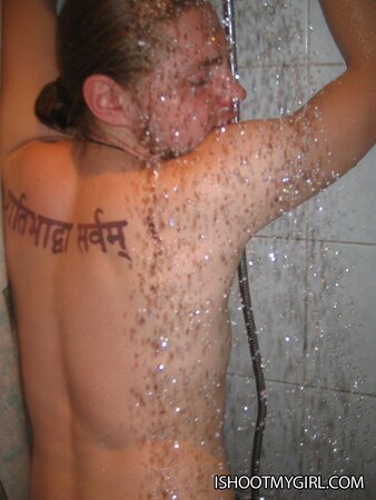 Skinny girl Tanya picked on phone camera showing how she loves sex in shower