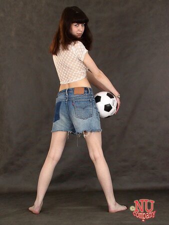 Football fan girl Natasha loves to be a desperate whore exposing hairy pussy