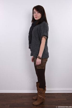 Petite girl with no boobies hides nothing and calmly shows off her charms