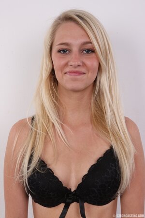 Porn model with awesome white hair leaks small charms in different positions