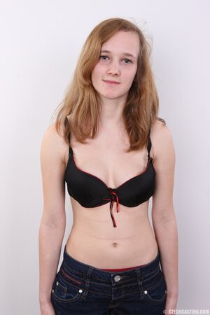 Teen girl with skinny body and pretty face flashes her petite fun parts