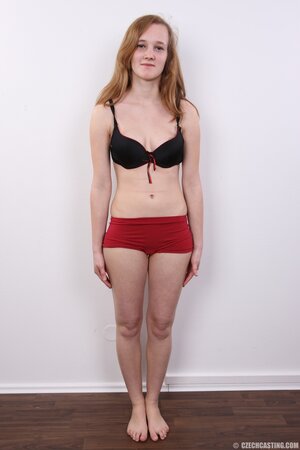 Teen girl with skinny body and pretty face flashes her petite fun parts