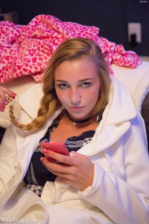 Gorgeous girl Kendra Sunderland knows it's forbidden to flash pussy and nipples