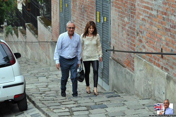 Spicy diva agreed to follow old guy and pose for him to make man happy
