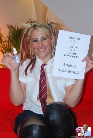 Old boy knows how to get girl's bum ready for cock punishing her for being so bad