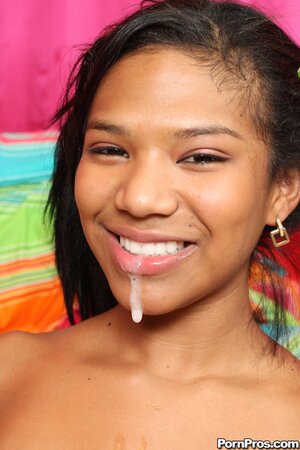 Pigtailed teen Emy rides stepbrother's cock then asks him to cum in her mouth