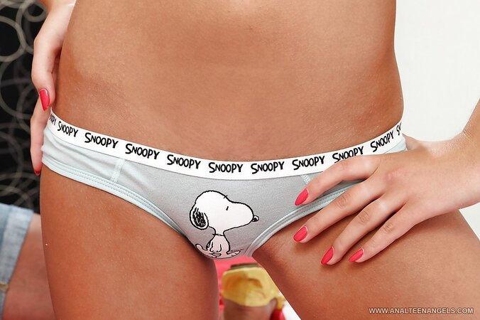Hot chick wakes up and takes jacket and shirt off flaunting her panties