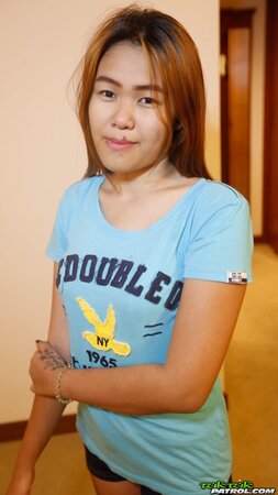 Shy Asian chick finds courage to undress and take cock into tight pussy