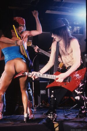 There are a lot of girl at the rock concert who want to have sexual fun