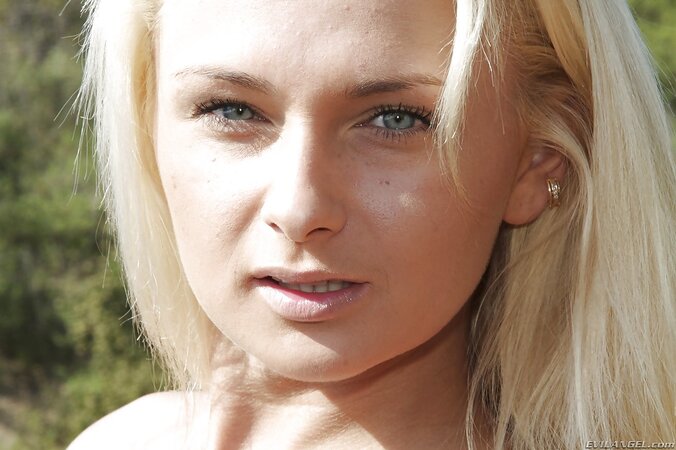 Teen Ukraine blonde Ivana Sugar gets naked and puts a sex toy in butt
