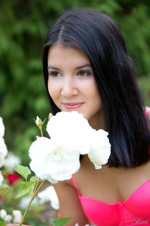 Slim Euro brunette loves walking naked along quiet places in the fresh air