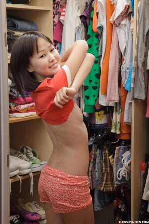 Asian coed is dressing up for college when pussy becomes super-excited