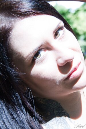 Beautiful girl with nipple piercing knows where to go to pose without clothes