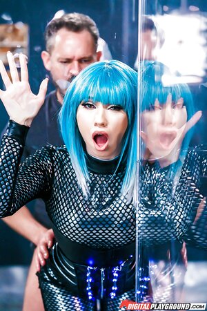 Blue-haired Aria Alexander sucks dick and gets fucked in nice XXX parody
