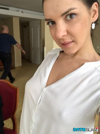 Russian MILF takes selfies to show off small tits among decent photos