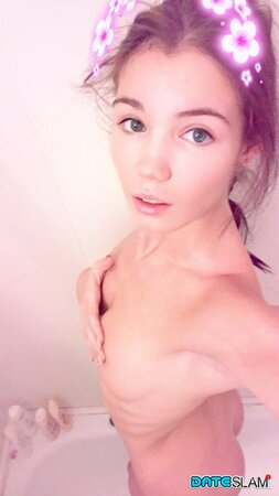 Russian takes picks of flat chest with clothes on and without for her man to see