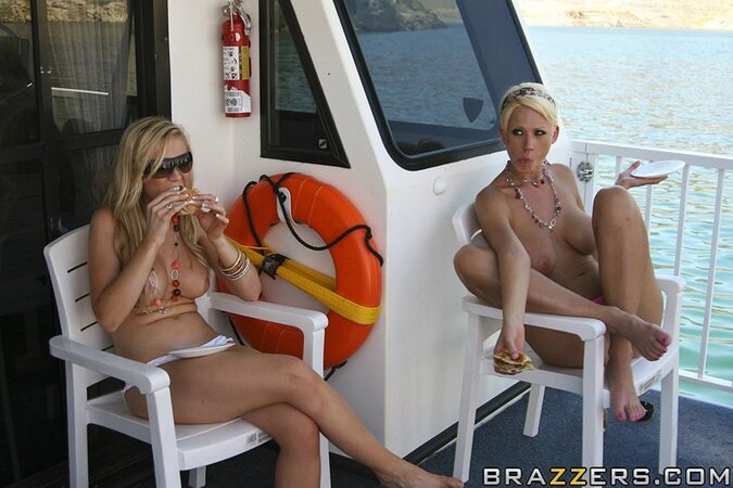 Chesty MILF gets rid of bikini to reveal pair of huge tits and have sex on yacht