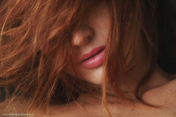 Wet pussy of a fragile naked redhead needs a cock after hot erotic session