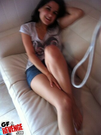 Charming brunette doll agreed to show how she masturbates her hairy pussy