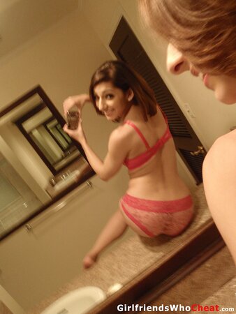 Luscious brunette chick is ready to pull clothes off to show tits and cunny