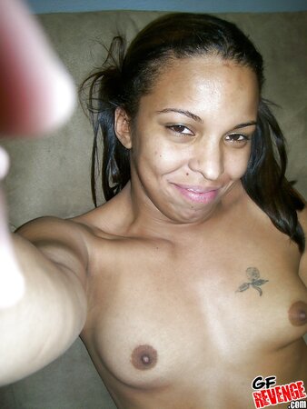 Amateur Ebony girlfriend films her shaved twat and ass in the bathroom