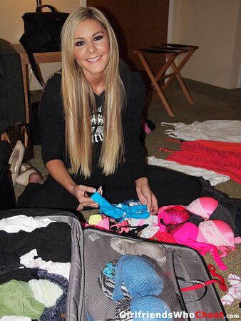 Blonde seductress changes clothes and reveals her flawless body at home