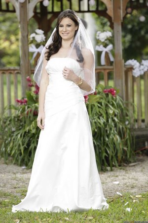 Beautiful bride discards wedding dress to expose her luscious young body