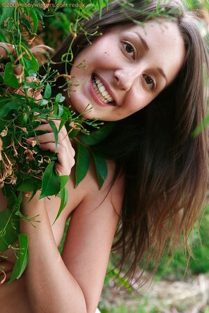 Brunette with a delicious vagina is going to tease outside