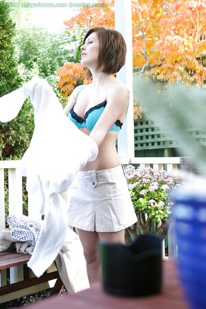 Fairytale hottie with mesmerizing light teasing outside